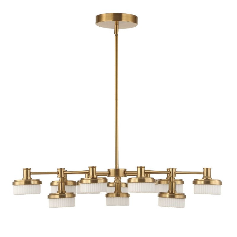 Wedge - 12 Light LED Brass Chandelier - White / Gold