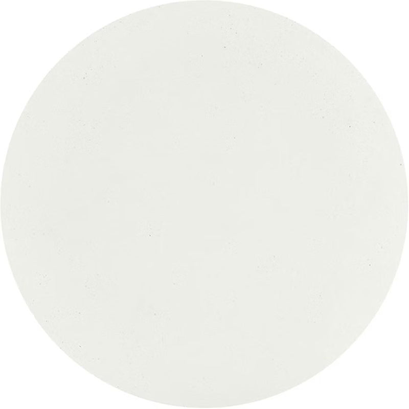 Plain white round top on a white background