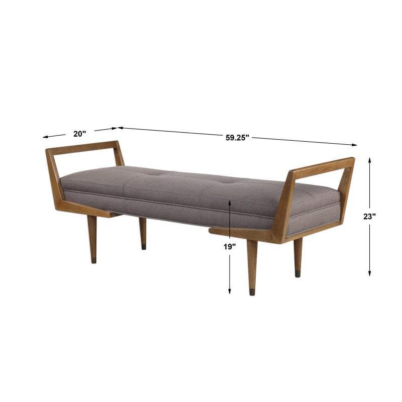 Waylon - Mid-Century Modern Bench - Dark Gray