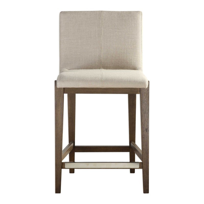 Klemens - Linen Counter Stool - White