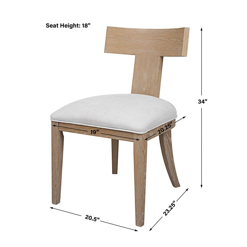 Idris - Armless Chair Natural - White & Light Brown