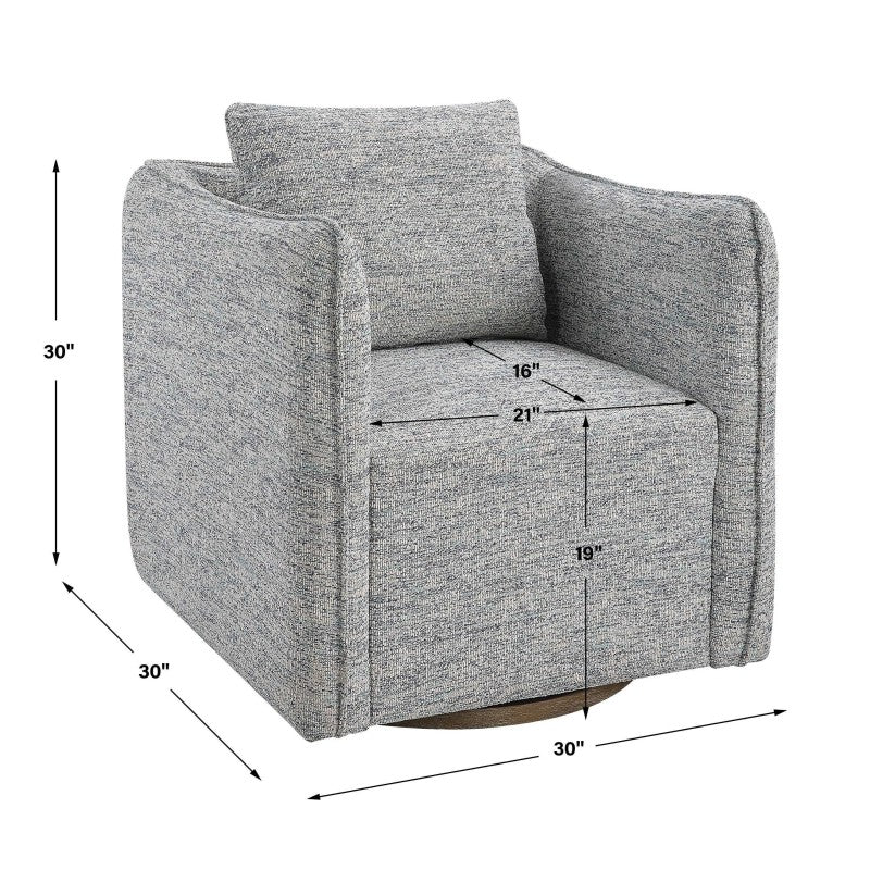 Corben - Swivel Chair - Pearl Silver