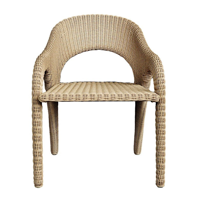 Kavali - Outdoor Wicker Dining Armchair - Woodtone
