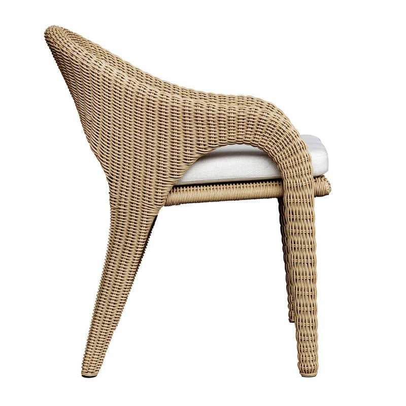 Kavali - Outdoor Wicker Dining Armchair - Woodtone