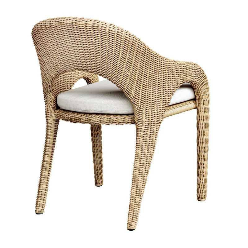 Kavali - Outdoor Wicker Dining Armchair - Woodtone