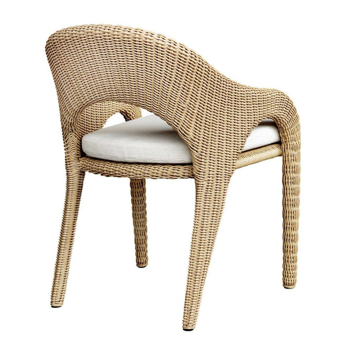 Kavali - Outdoor Wicker Dining Armchair - Woodtone