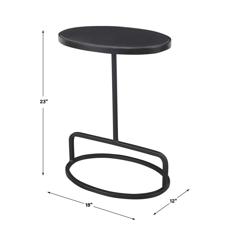 Jessenia - Marble Accent Table - Black