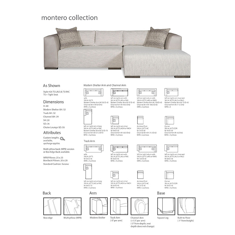 Montero Tight Seat Sectional