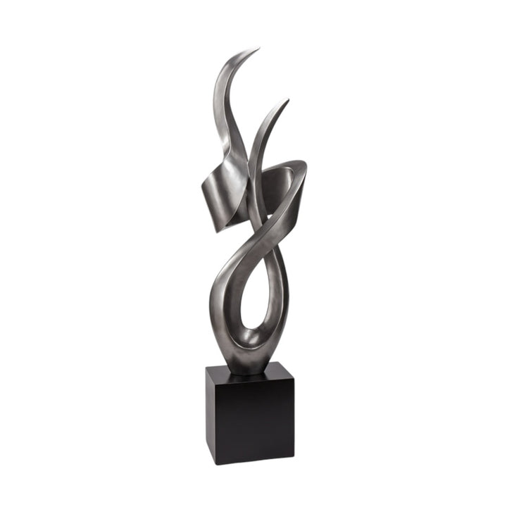Heavy Abstract Worn Silver Sculpture