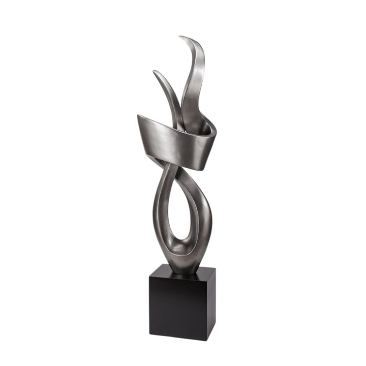 Heavy Abstract Worn Silver Sculpture