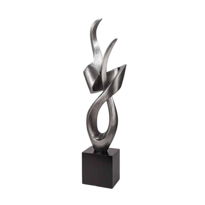 Heavy Abstract Worn Silver Sculpture