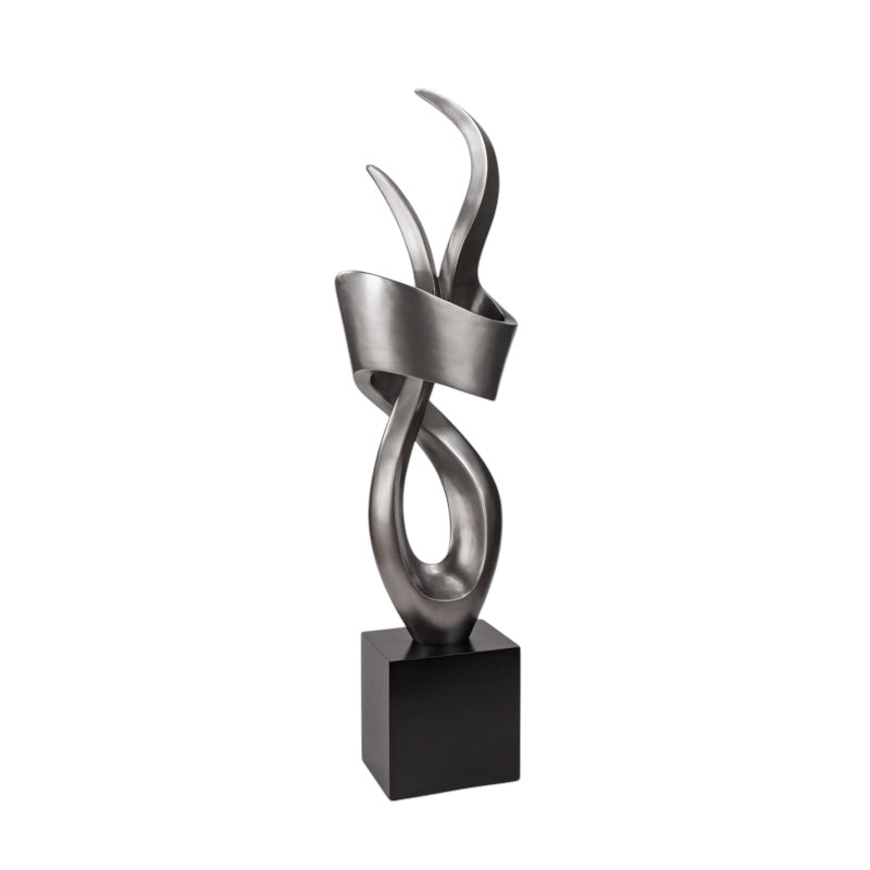 Heavy Abstract Worn Silver Sculpture