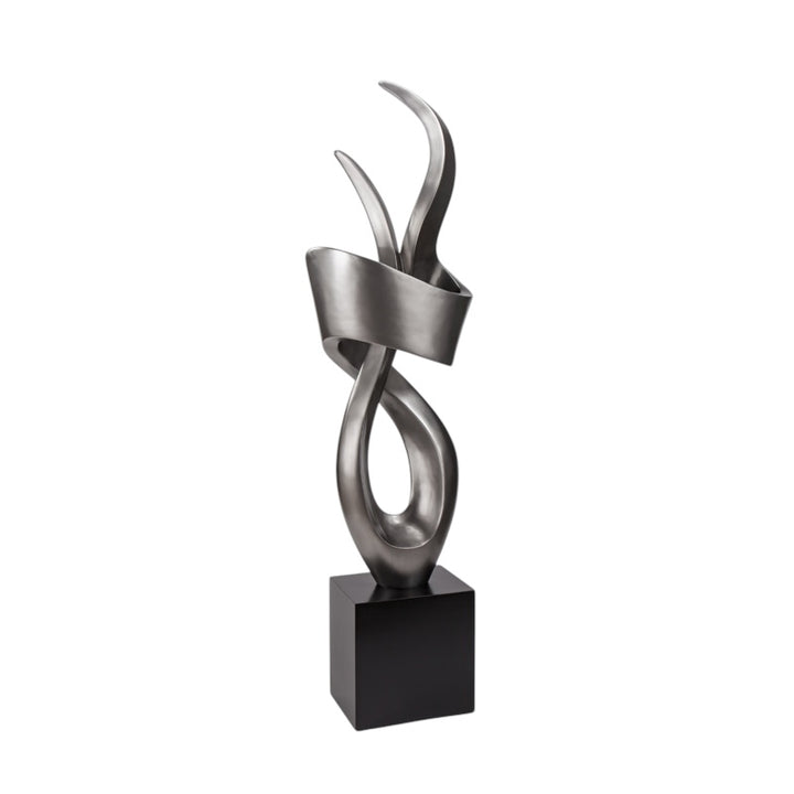 Heavy Abstract Worn Silver Sculpture