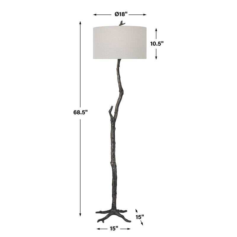 Spruce - Rustic Floor Lamp - Black