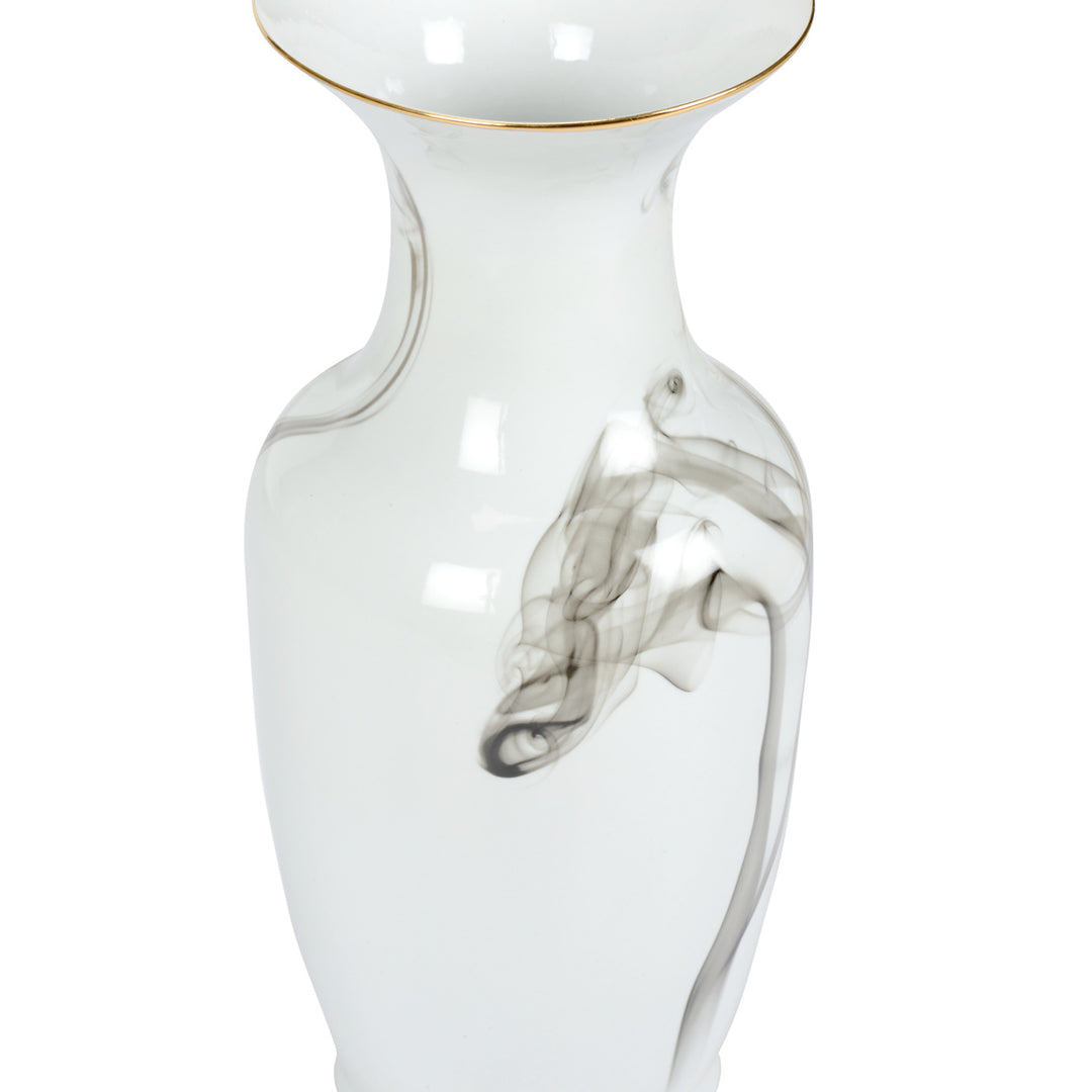 White Cinder And Smoke Vase (Lg)