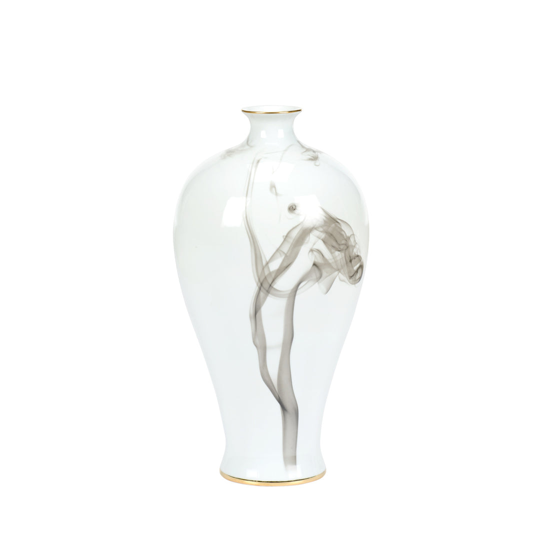 White Cinder And Smoke Vase (Med)