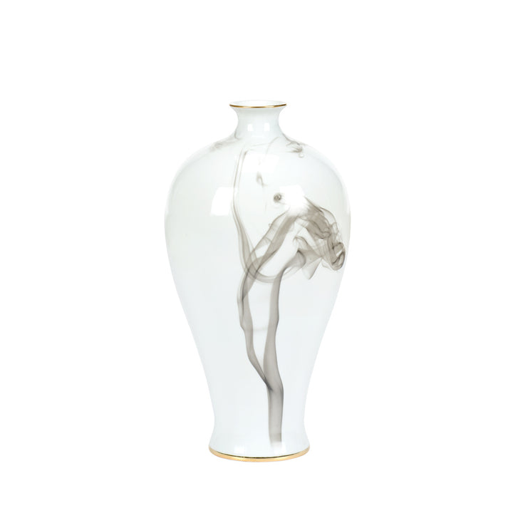 White Cinder And Smoke Vase (Med)