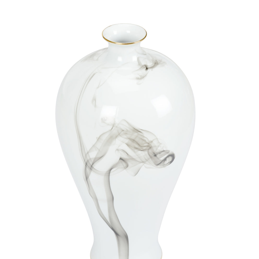 White Cinder And Smoke Vase (Med)