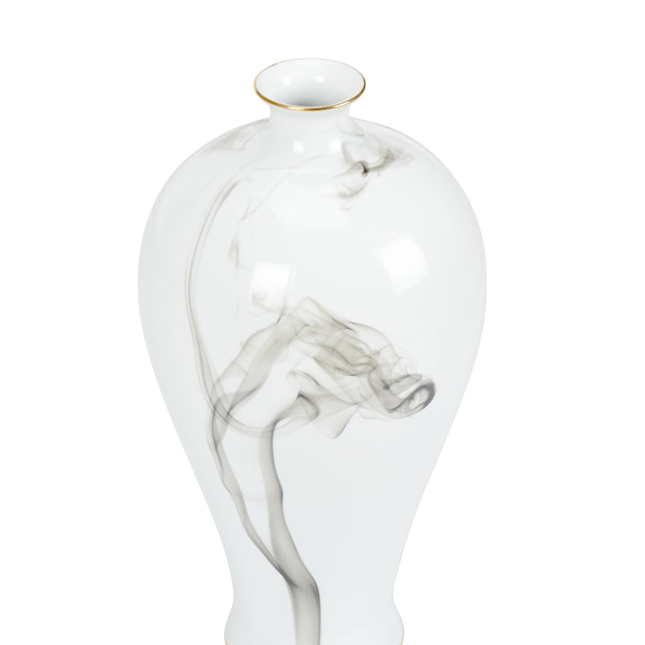 White Cinder And Smoke Vase (Med)