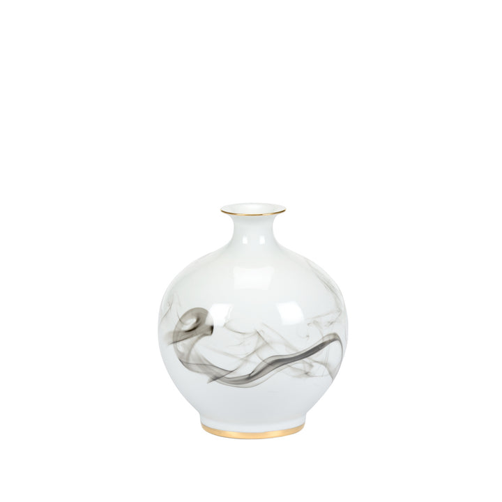 White Cinder And Smoke Vase (Sm)