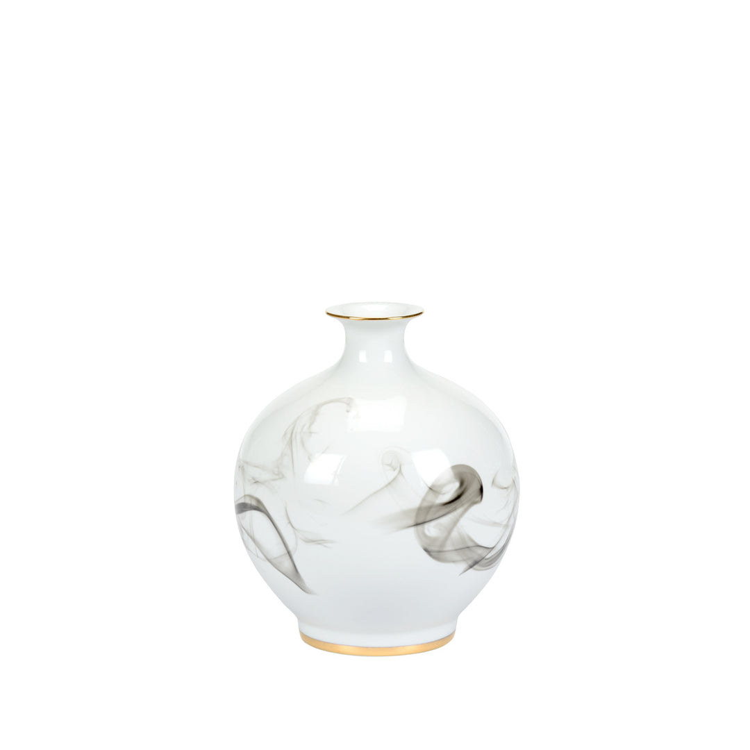 White Cinder And Smoke Vase (Sm)