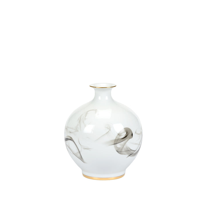 White Cinder And Smoke Vase (Sm)