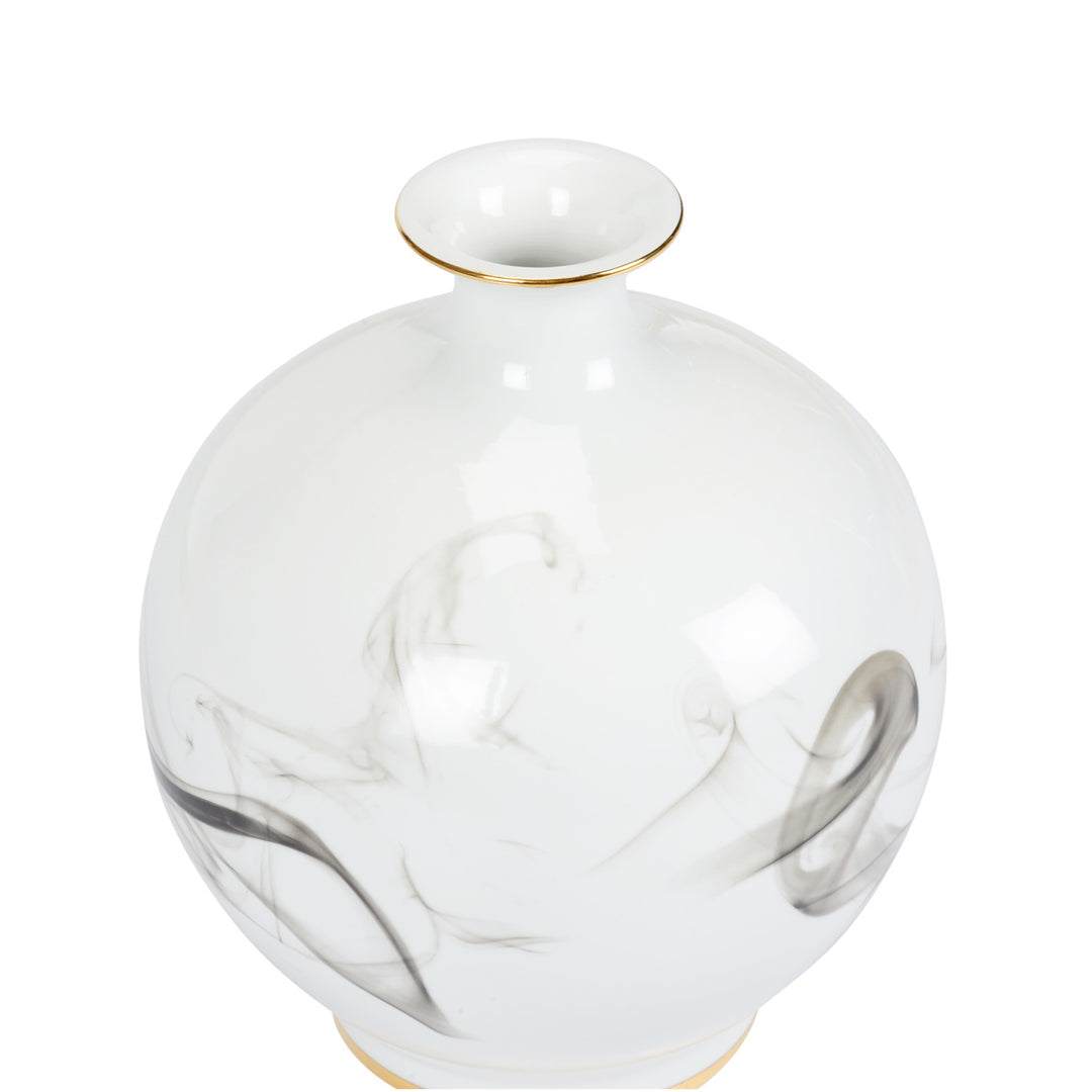 White Cinder And Smoke Vase (Sm)