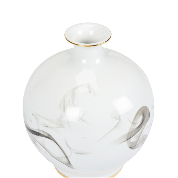 White Cinder And Smoke Vase (Sm)