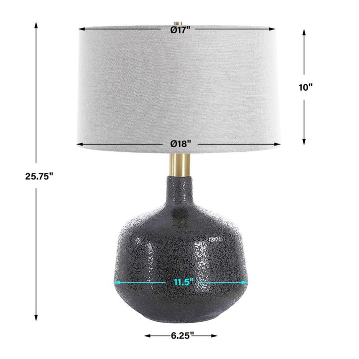 Flanagan - Mottled Gloss Table Lamp - Black