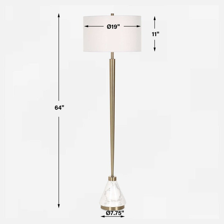 Curran - Tapered Metal Floor Lamp - White
