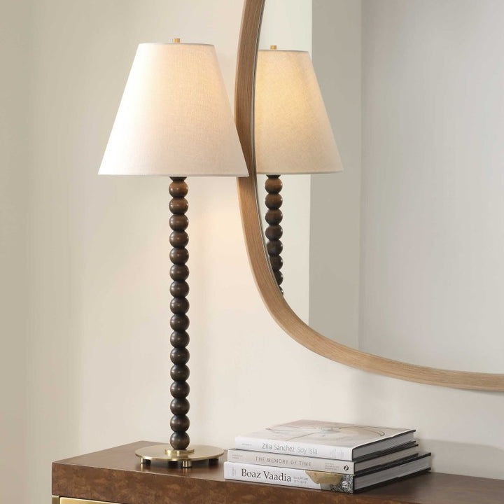 Gallus - Wood Spheres Table Lamp - Brown / Woodtone