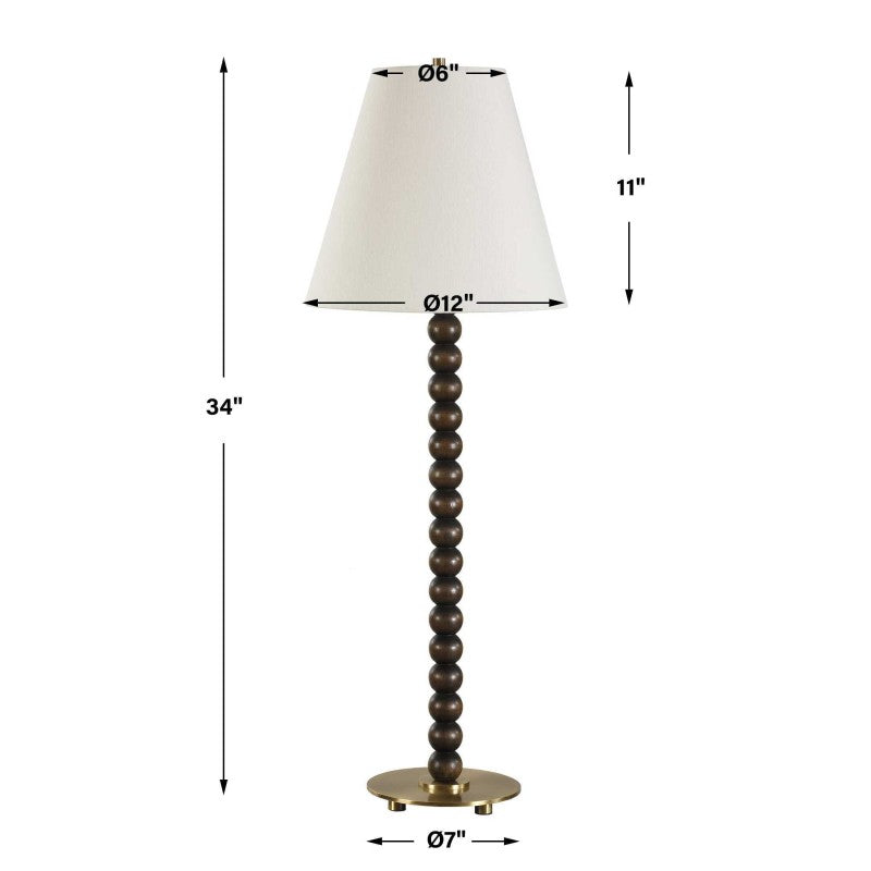 Gallus - Wood Spheres Table Lamp - Brown / Woodtone