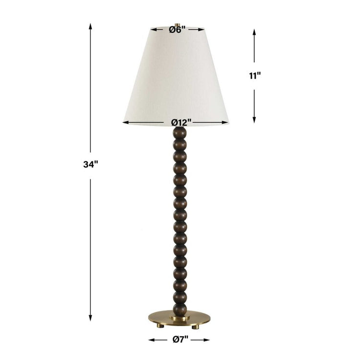 Gallus - Wood Spheres Table Lamp - Brown / Woodtone