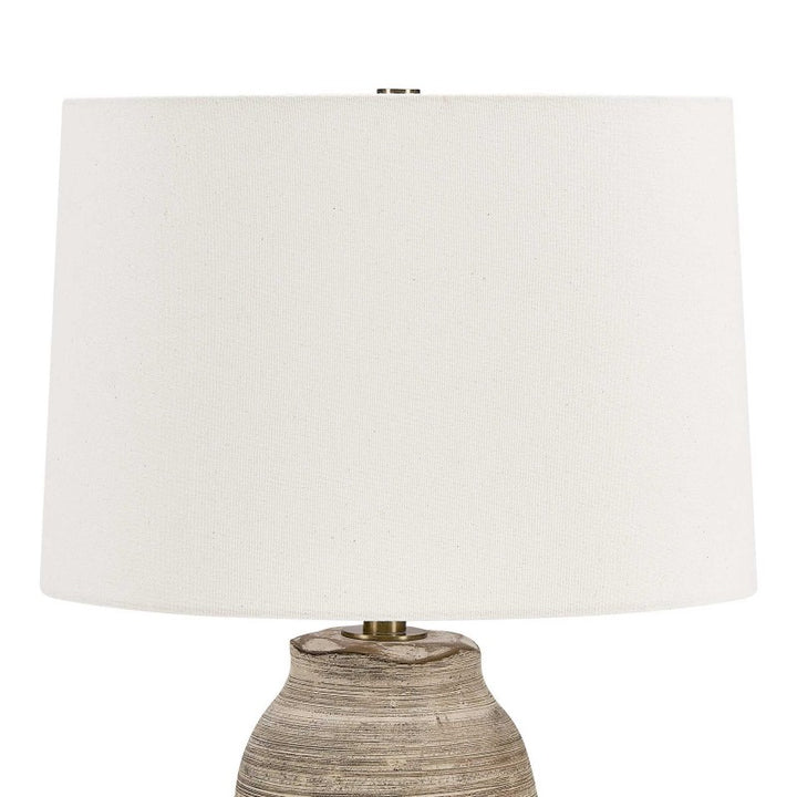 Tonachio - Etched Urn Table Lamp - Brown