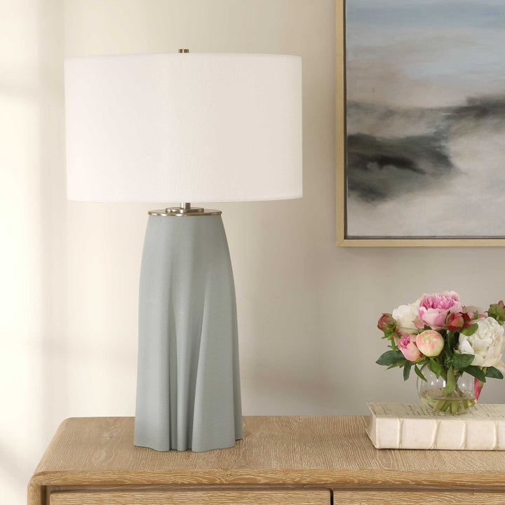 Cover Up - Sculpted Table Lamp - Blue / Silver