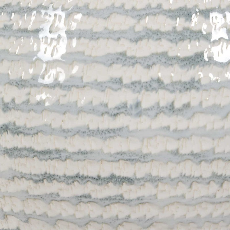 Clary - Horizontally Striped Table Lamp - Gray / White