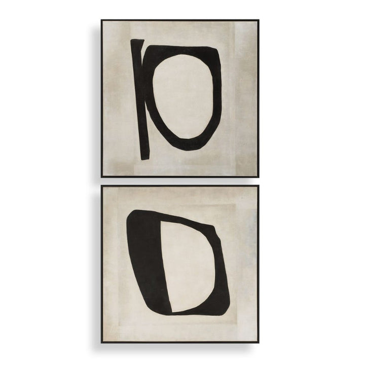 Characters - Abstract Art (Set of 2) - Black / Beige
