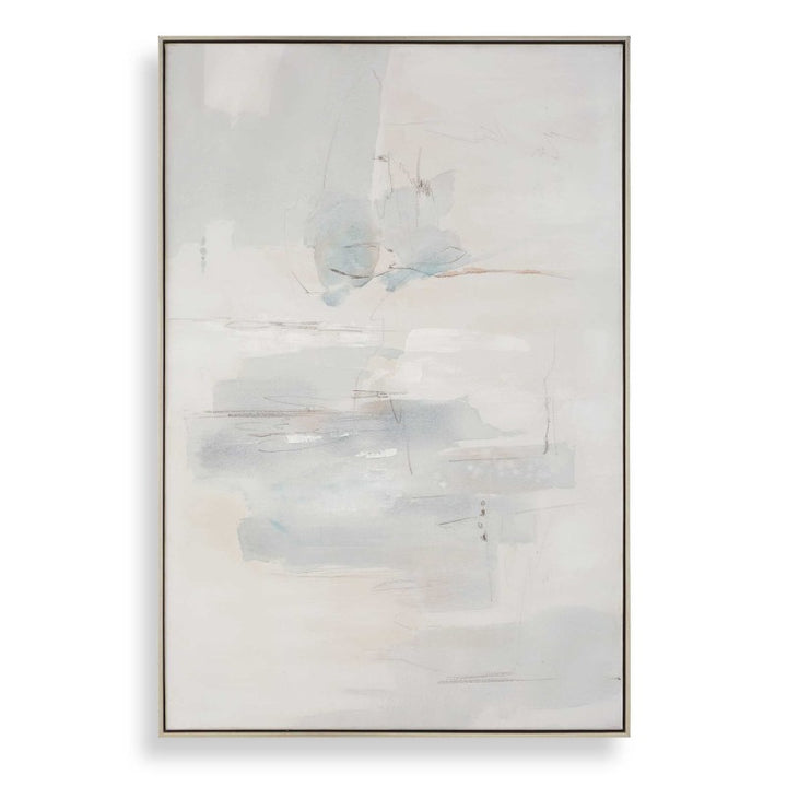 One And Only - Hand Painted Abstract Art - Blue / Brown / Gray / White