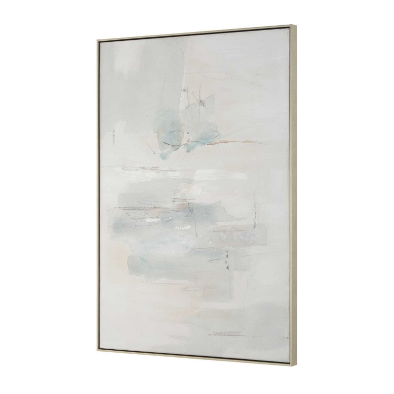 One And Only - Hand Painted Abstract Art - Blue / Brown / Gray / White