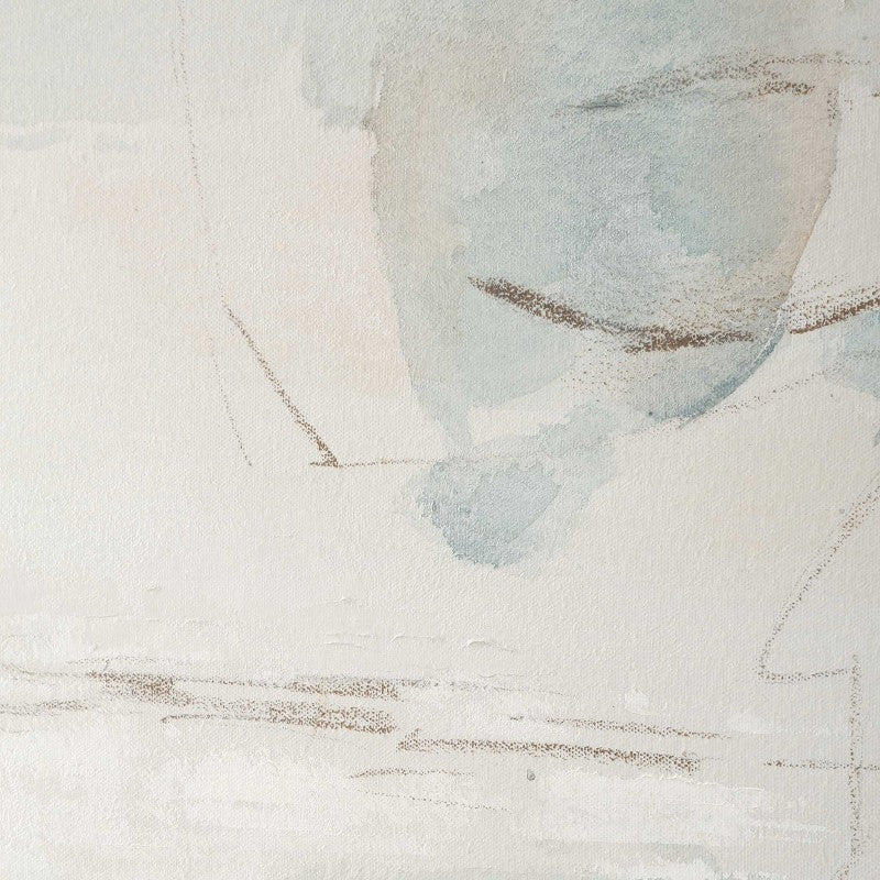 One And Only - Hand Painted Abstract Art - Blue / Brown / Gray / White