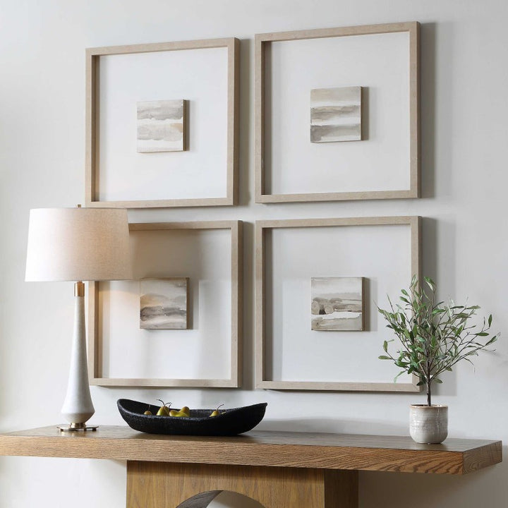 Studying Sepia - Hand Painted Canvases (Set of 4) - Light Brown