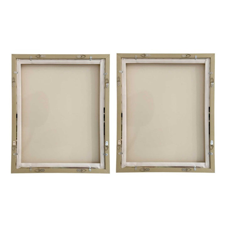 Just - Peaking Framed Abstract Prints (Set of 2) - Black / Gray / Green / Pink / Purple / White