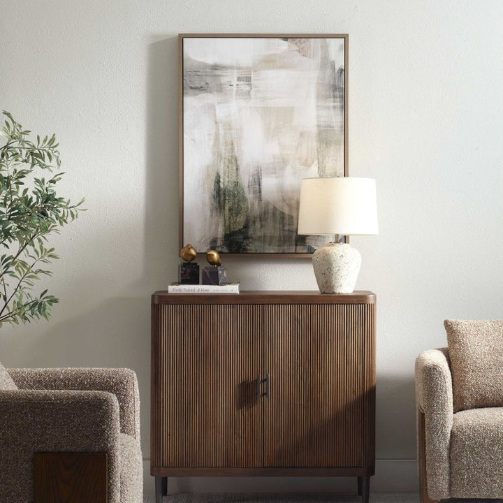 Subliminal Drift - Framed Modern Art - Black / Brown / Gray / Green / White