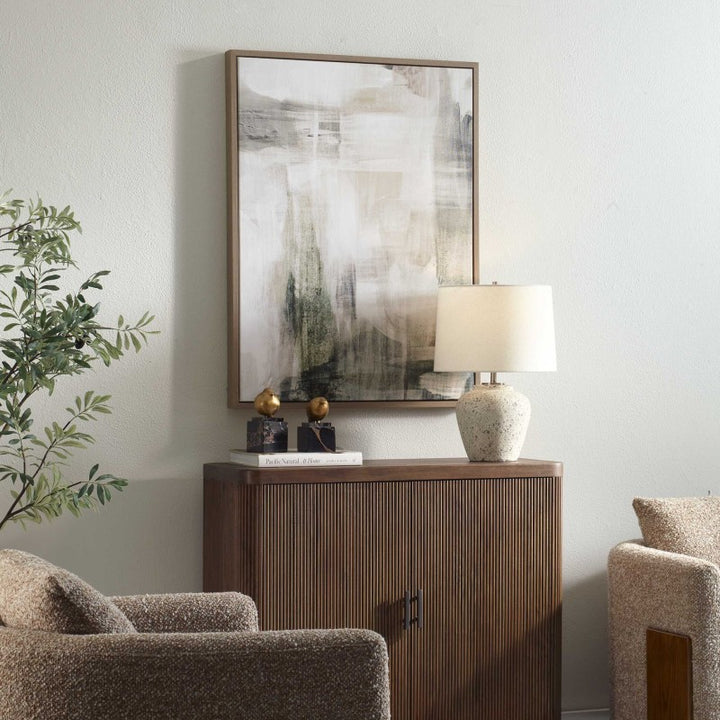 Subliminal Drift - Framed Modern Art - Black / Brown / Gray / Green / White