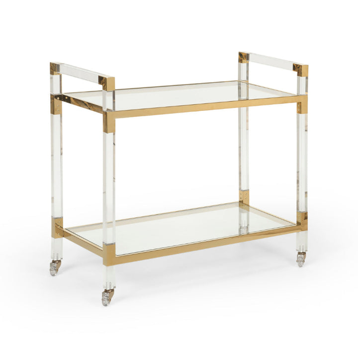 Acrylic Bar Cart - Brass