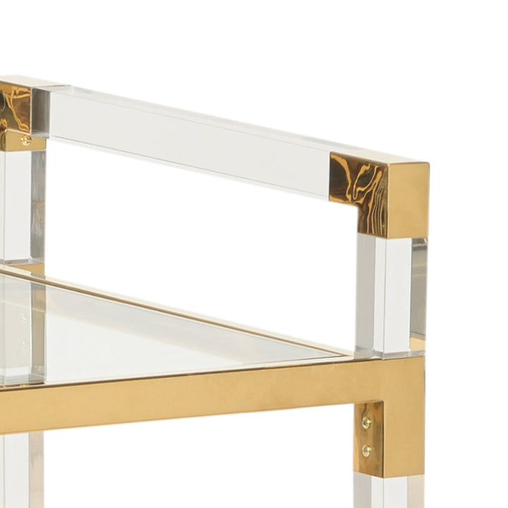 Acrylic Bar Cart - Brass