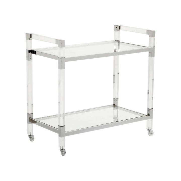 Acrylic Bar Cart - Nickel