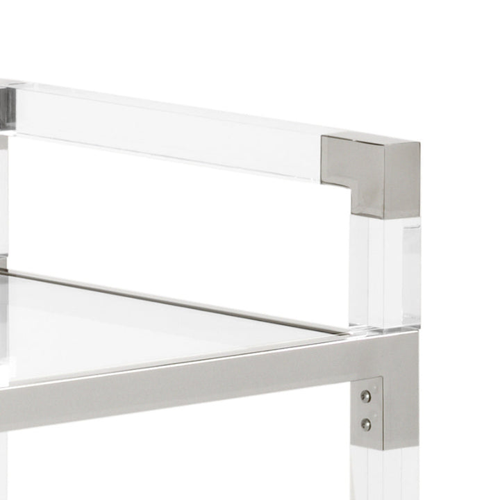 Acrylic Bar Cart - Nickel