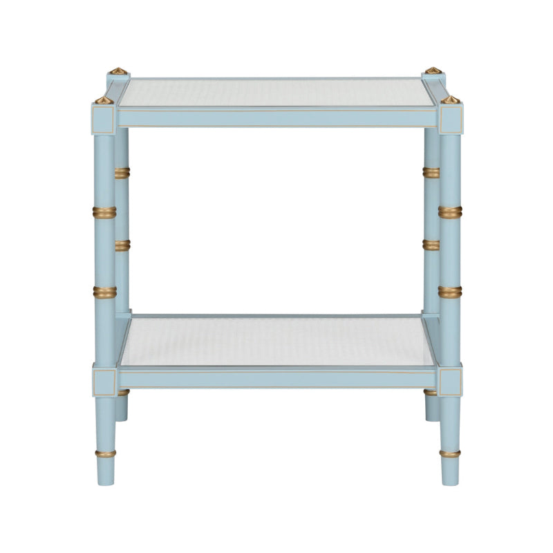 Conner Cane End Table - Blue