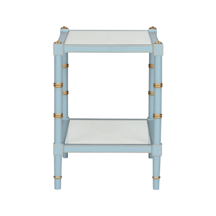 Conner Cane End Table - Blue